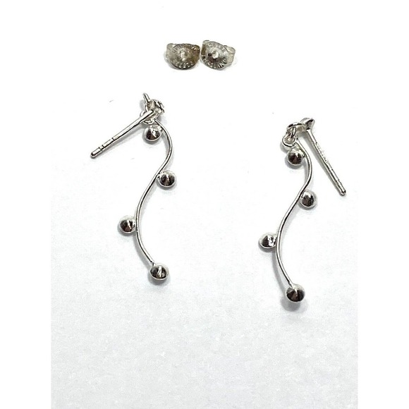 925 Brilliance IBB Thailand Earrings Drops Dangles - Picture 2 of 11
